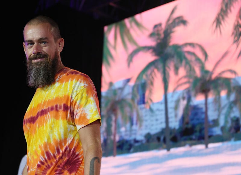 Jack Dorsey creator, co-founder, and Chairman of Twitter and co-founder & CEO of Square on stage at the Bitcoin 2021 Convention, a crypto-currency conference held at the Mana Convention Center in Wynwood on June 04, 2021 in Miami, Florida.