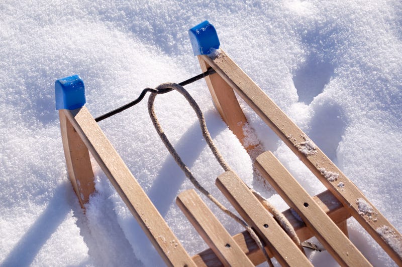 sled in snow