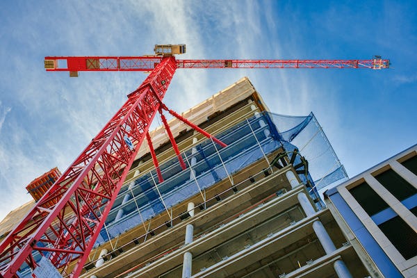 View of construction crane