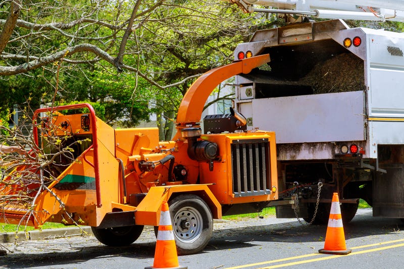 An incident involving a woodchipper sent one man to the hospital Thursday after he became trapped under the machine, police confirmed.