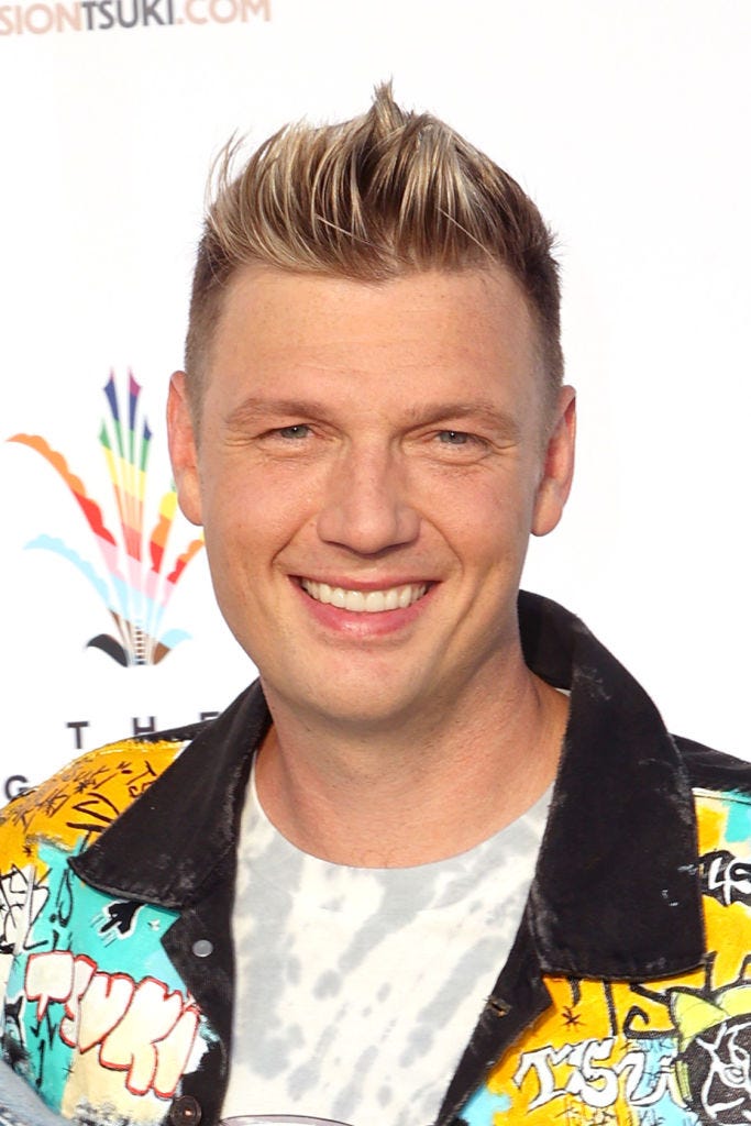 Nick Carter of Backstreet Boys attends "Bingo Under The Stars" in celebration of Pride, hosted by members of NSYNC and Backstreet Boys at The Grove on June 18, 2021 in Los Angeles, California.