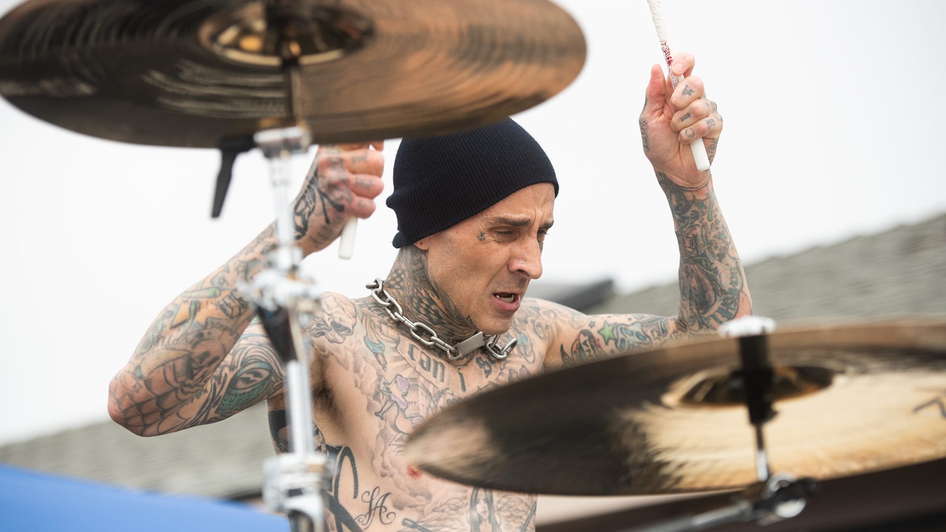 Travis Barker can't stop breaking his finger before blink-182's reunion shows