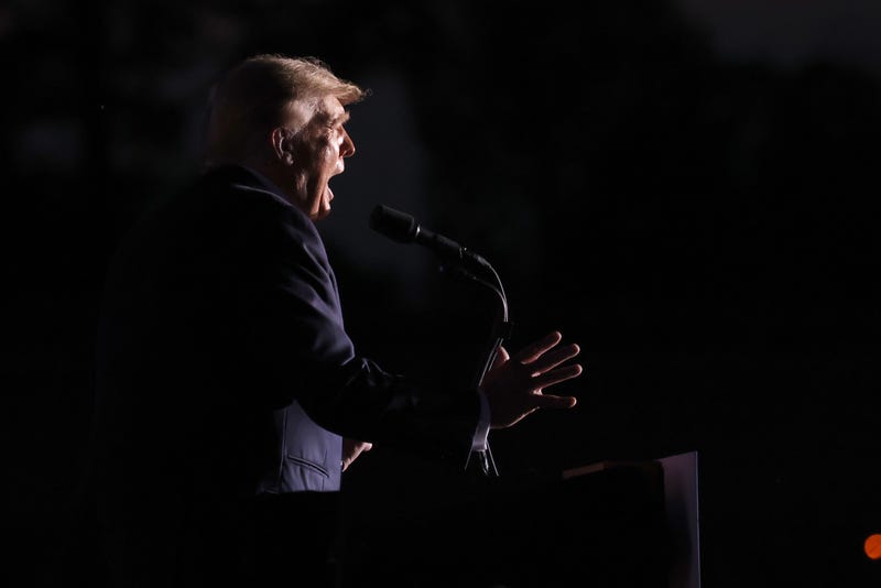 Former President Donald Trump speaks to supporters during a rally at the Lorain County Fairgrounds on June 26, 2021 in Wellington, Ohio. 