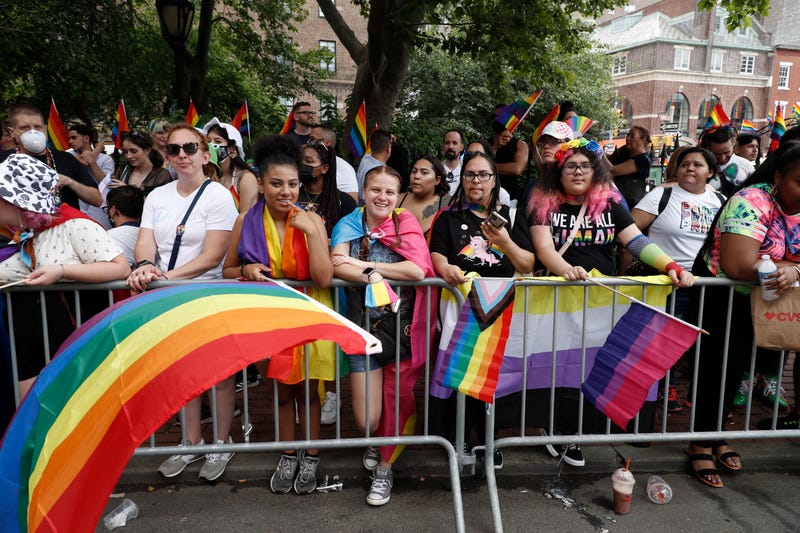 People celebrate New York City Pride on June 27, 2021 in New York City