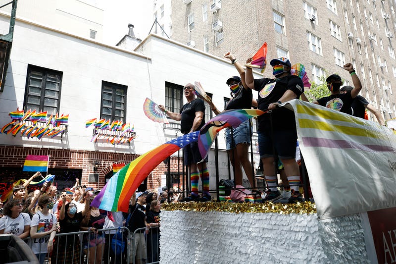 Parade participants celebrate New York City Pride on June 27, 2021 in New York City