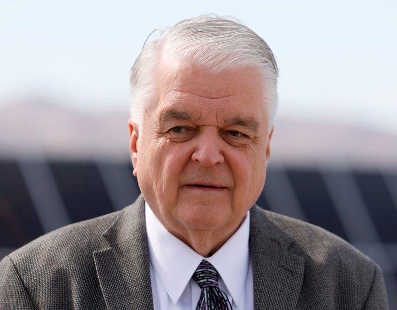 Nevada Gov. Steve Sisolak attends the launch of the 100-megawatt MGM Resorts Mega Solar Array on June 28, 2021 in Dry Lake Valley, Nevada. 