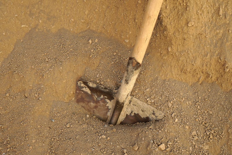 Shovel digging.