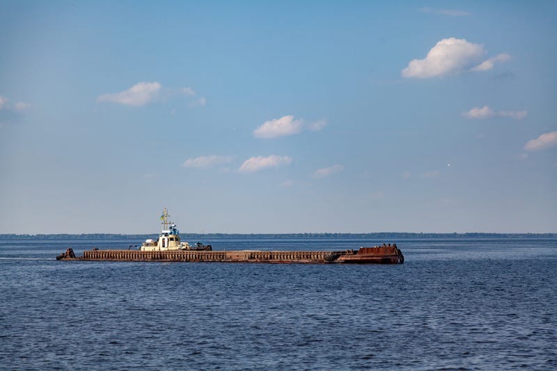 Barge in water