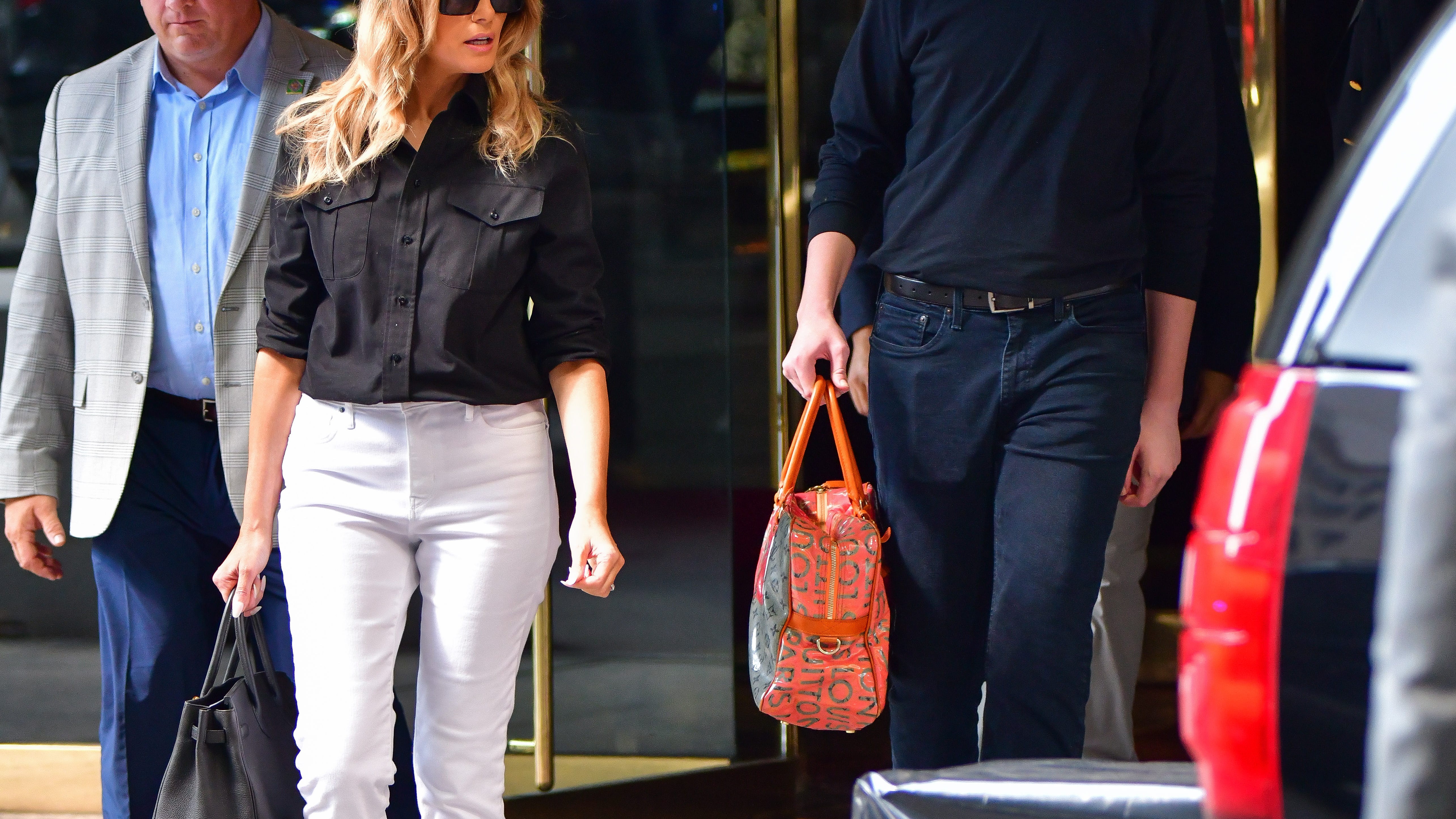 VIDEO & PHOTOS: Melania Trump and (a VERY tall) Barron Trump spotted leaving Trump Tower