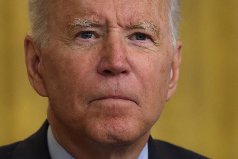 President Biden during an event on troop withdrawal from Afghanistan at the White House.