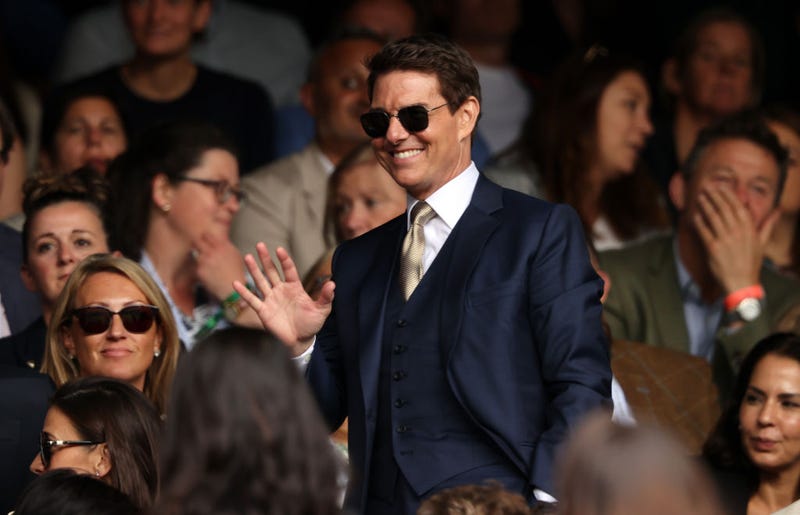  Tom Cruise watches the Ladies' Singles Final match between Ashleigh Barty of Australia and Karolina Pliskova of The Czech Republic on Day Twelve of The Championships - Wimbledon 2021 at All England Lawn Tennis and Croquet Club on July 10, 2021 in London, England