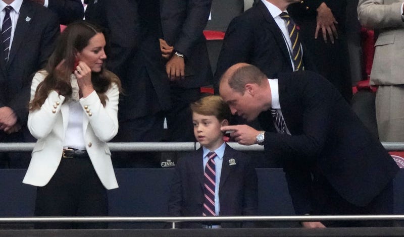 kate middleton, prince george and prince william at the euro cup