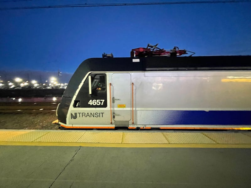 NJ Transit Commuter Train Station at Dusk