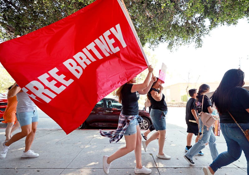 Protesters attend a #FreeBritney Rally in Los Angeles on July 14.