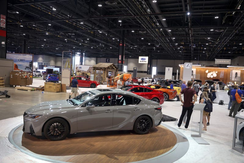 Lexus vehicles are displayed at the Chicago Auto Show on July 14, 2021 in Chicago, Illinois. The show, which opens to the public tomorrow, is the first major auto show to be held in the United States since the start of the pandemic