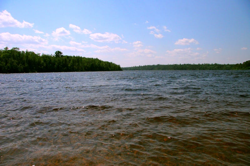 View of Fall Lake from the Kawishiwi Falls Trail beach near Ely, MN in the Superior National Forest.