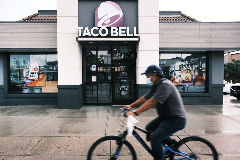 A Taco Bell restaurant stands along a Queens street on July 21, 2021 in New York City. The popular fast food chain is facing shortages of some key ingredients on its menu due to global supply chain disruptions that has affected everything from food delivery to the availability of automobiles. The company has apologized to customers saying they may not be able to offer all of their menu items. (Photo by Spencer Platt/Getty Images)