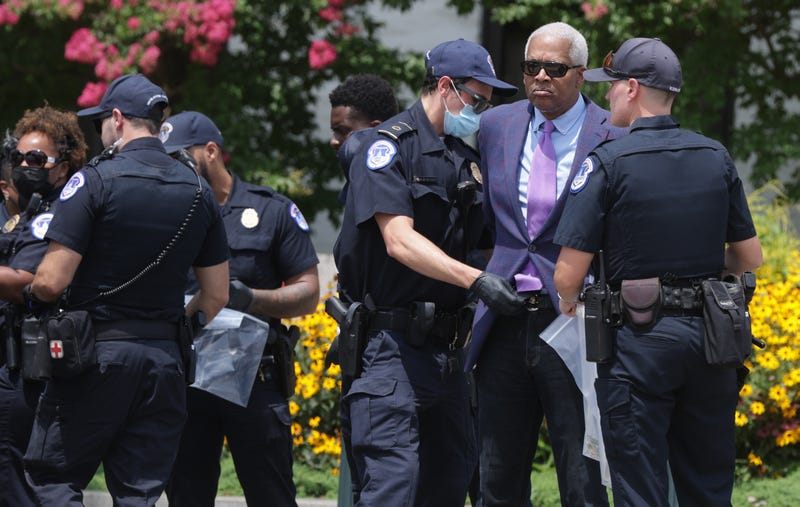 Rep. Hank Johnson is arrested by U.S. Capitol Police during a “Brothers Day of Action on Capitol Hill” protest.