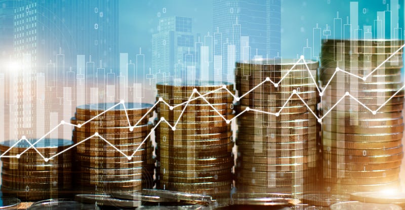Financial investment and city background concept
