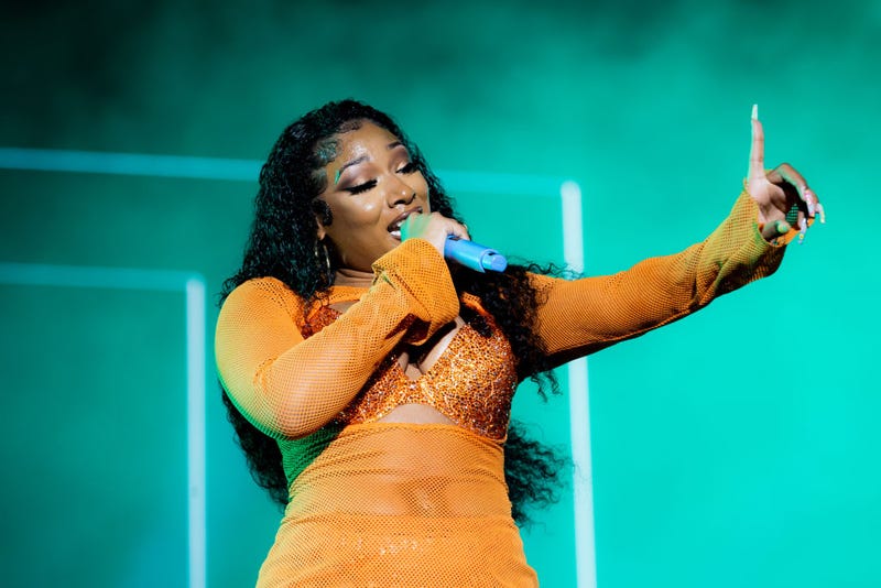 Megan Thee Stallion performs on stage during Rolling Loud at Hard Rock Stadium on July 25, 2021 in Miami Gardens, Florida.