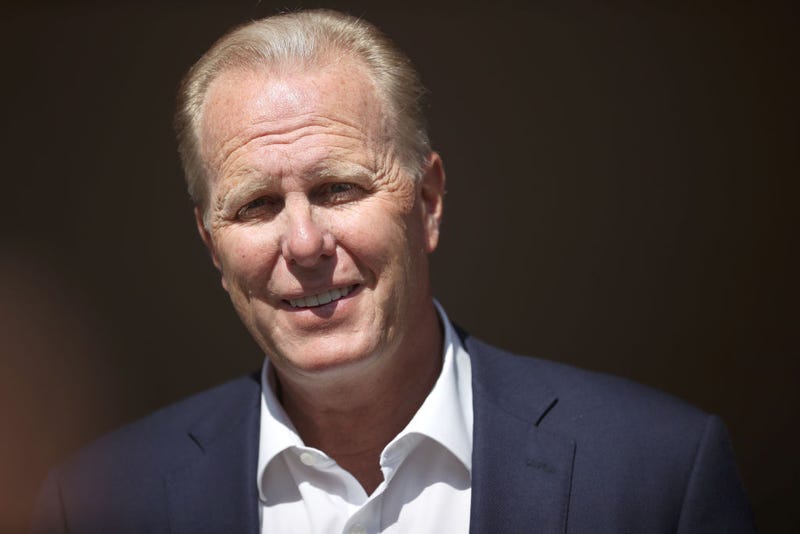 California Republican gubernatorial candidate Kevin Faulconer looks on during a news conference outside of a closed Walgreens store on July 27, 2021 in San Francisco, California. 
