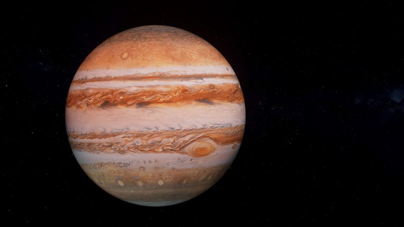 A rendering of Jupiter. 