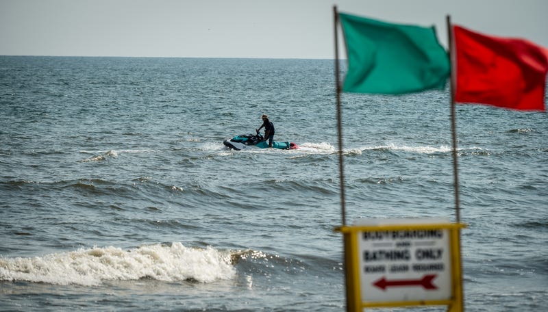 Lifeguard patrolling Jones Beach