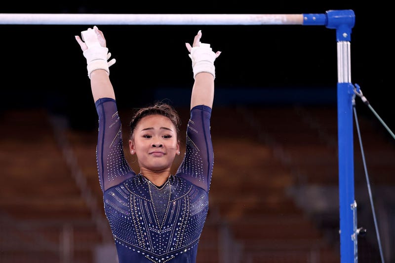 Sunisa Lee of Team United States competes in the Women's Uneven Bars Final on day nine of the Tokyo 2020 Olympic Games at Ariake Gymnastics Centre on August 01, 2021 in Tokyo, Japan.