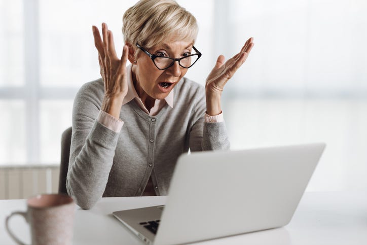 Shocked on the computer
