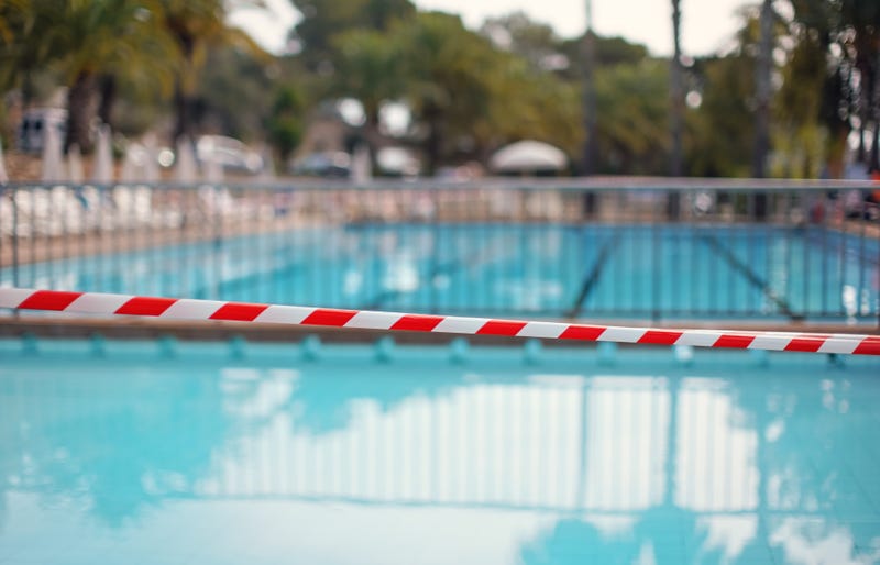 An empty swimming pool
