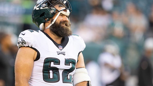 'This is big!': Jason Kelce reacts live to A.J. Brown trade