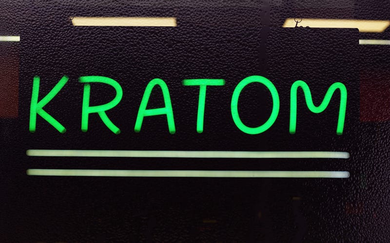 A sign adverting kratom for sale.