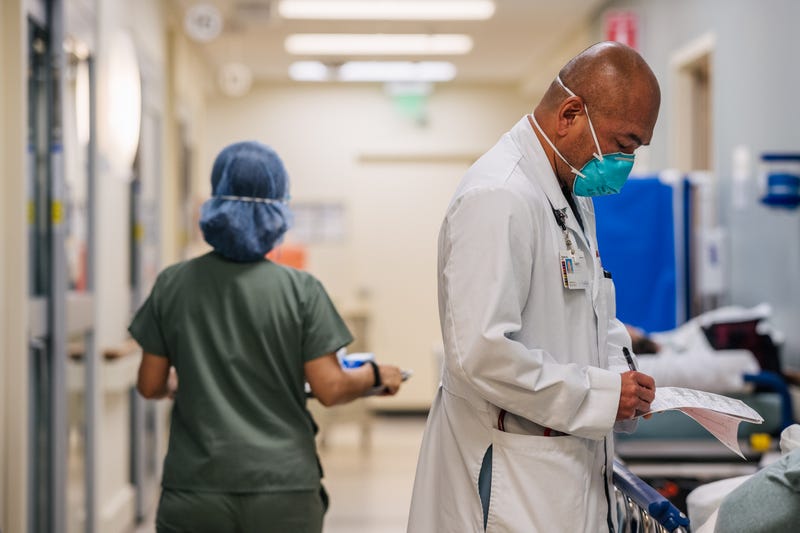 doctor and nurse working inside a U.S. hospital