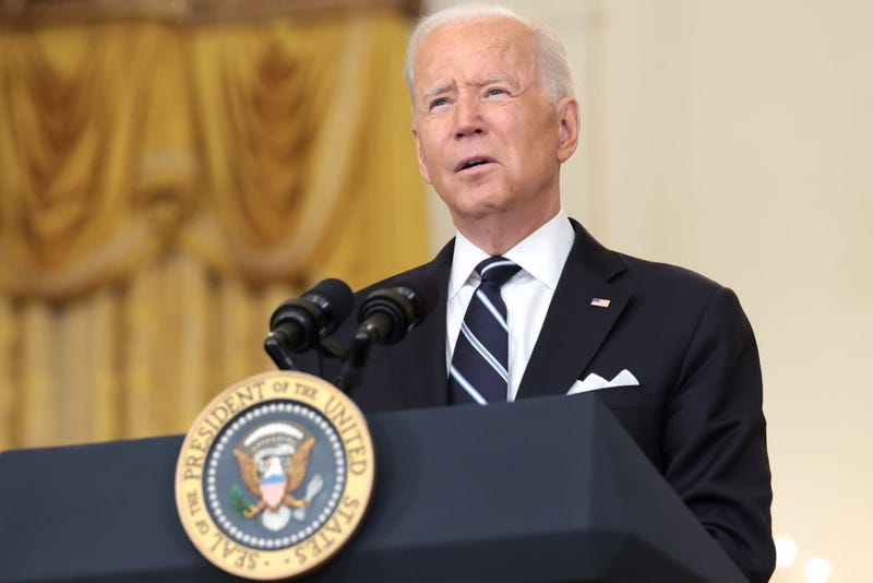 U.S. President Joe Biden delivers remarks in the East Room of the White House on August 18, 2021 in Washington, DC. (Photo by Anna Moneymaker/Getty Images)