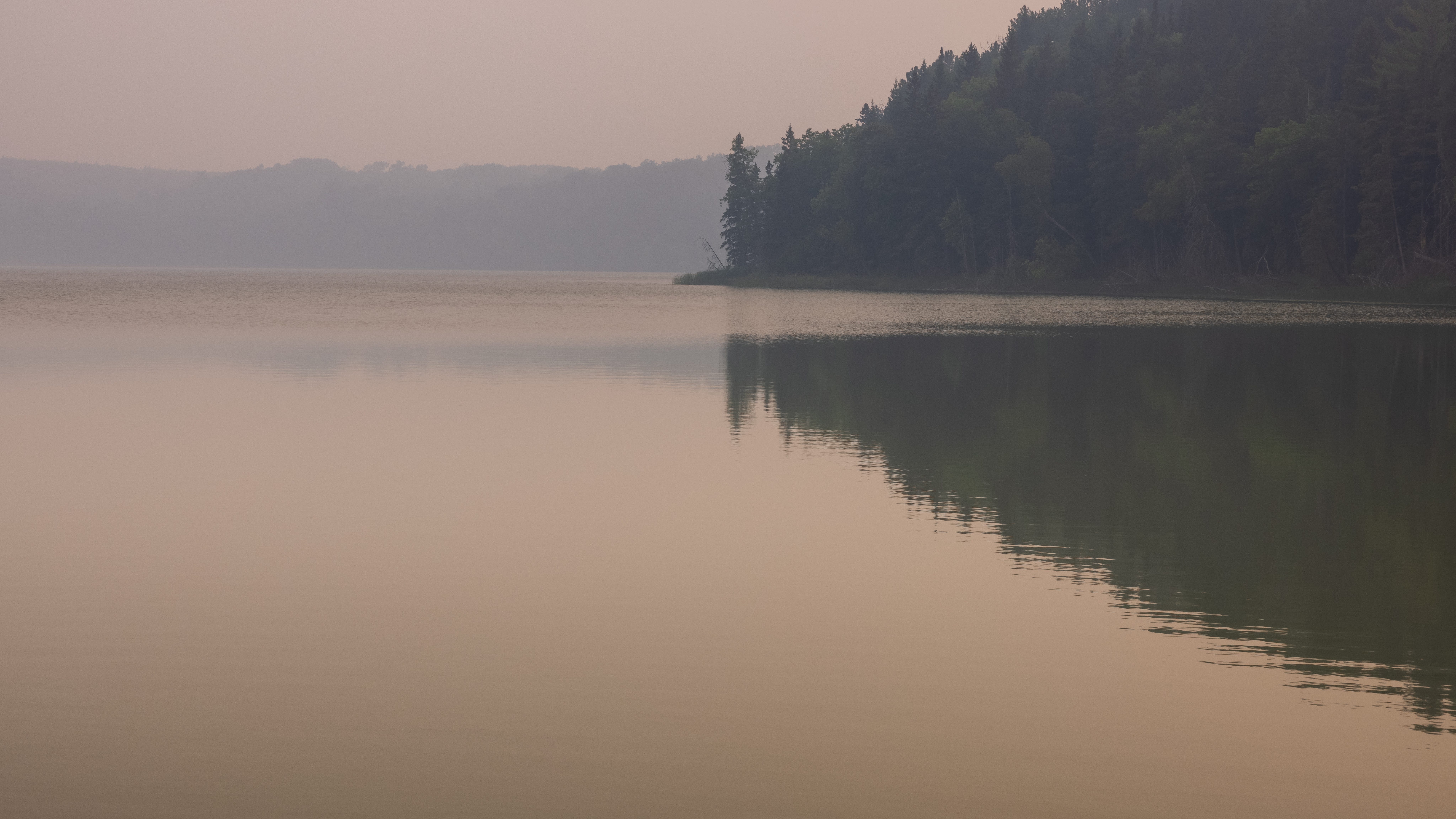 Fire burning in Boundary Waters near the end of the Gunflint Trail