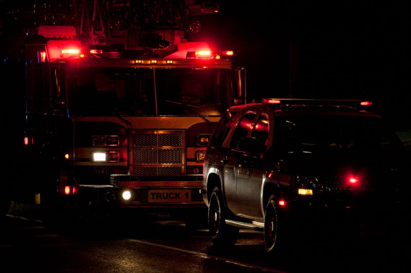 Street photograph for emergency vehicles on scene