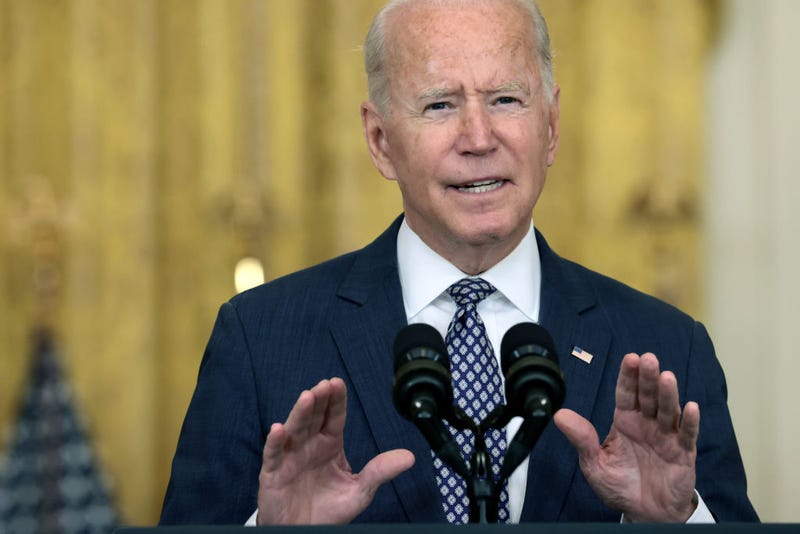 U.S. President Joe Biden delivers remarks on the U.S. military’s ongoing evacuation efforts in Afghanistan from the East Room of the White House on August 20, 2021 in Washington, DC. The White House announced earlier that the U.S. has evacuated almost 14,000 people from Afghanistan since the end of July.