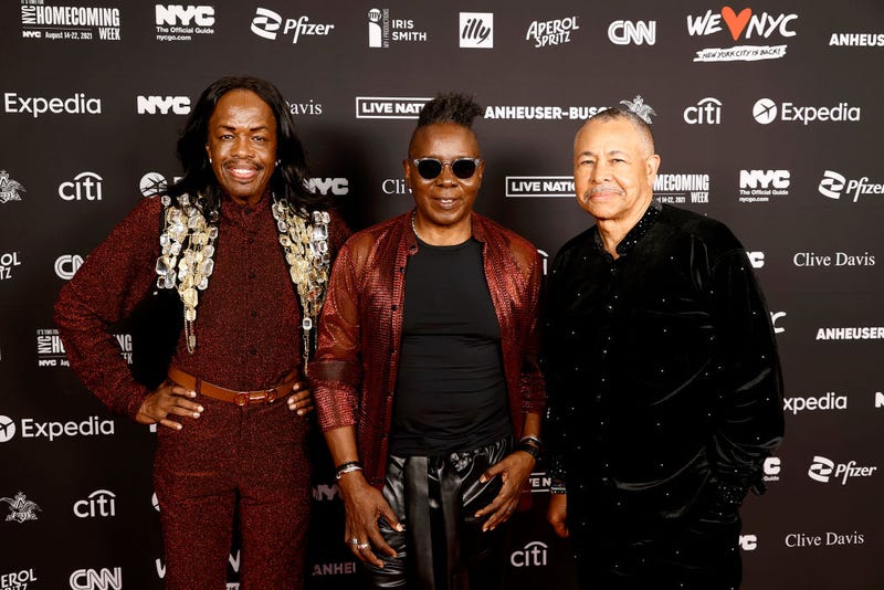 Verdine White, Philip Bailey and Ralph Johnson of Earth, Wind & Fire attend We Love NYC: The Homecoming Concert Produced by NYC, Clive Davis, and Live Nation on August 21, 2021 in New York City.