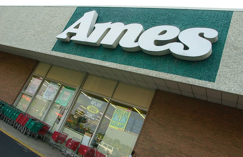 An Ames Department Store stands August 14, 2002