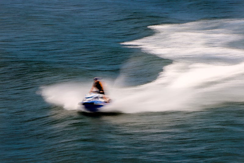 A jet skier is seen off Long Island