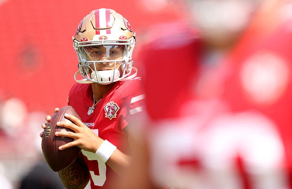 Trey Lance is the No. 27 quarterback in the NFL for 2022. 