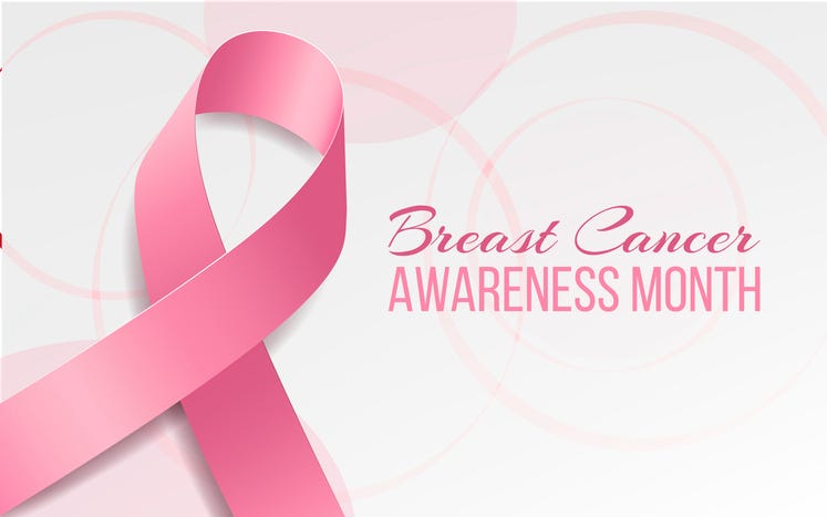 Breast Cancer awareness month. Banner with pink ribbon