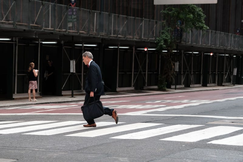 People walk through midtown on August 30, 2021 in New York City.