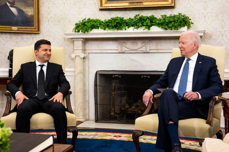 Volodymyr Zelensky and Joe Biden