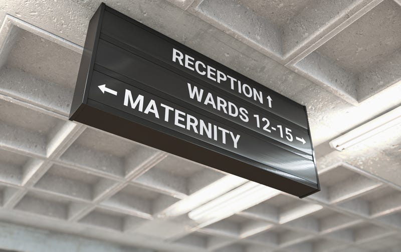 Maternity ward sign. 