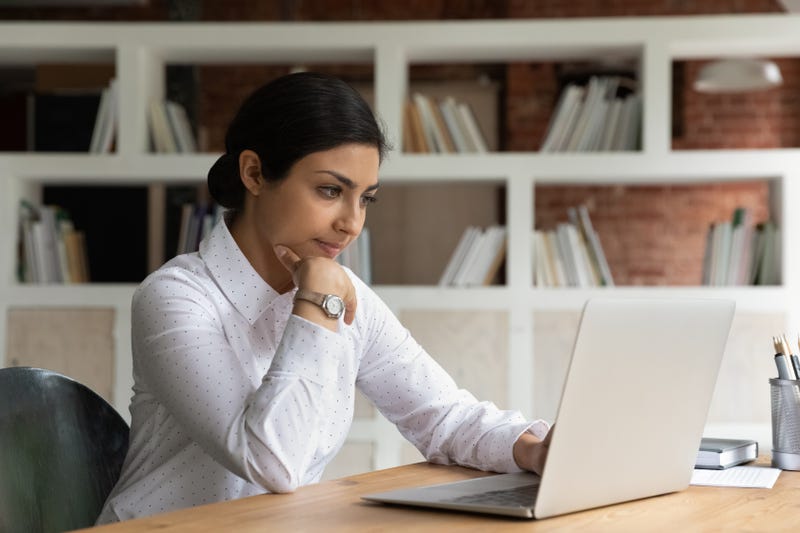 Person looking at computer screen