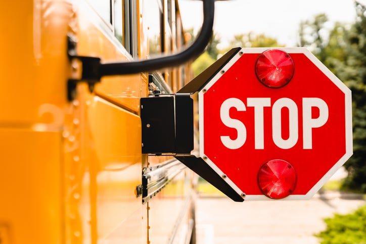 School bus stop sign