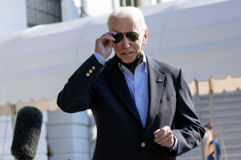 U.S. President Joe Biden departs the White House on September 07, 2021 in Washington, DC. Biden is traveling to New Jersey and New York to tour storm damage from Hurricane Ida. (Photo by Kevin Dietsch/Getty Images)