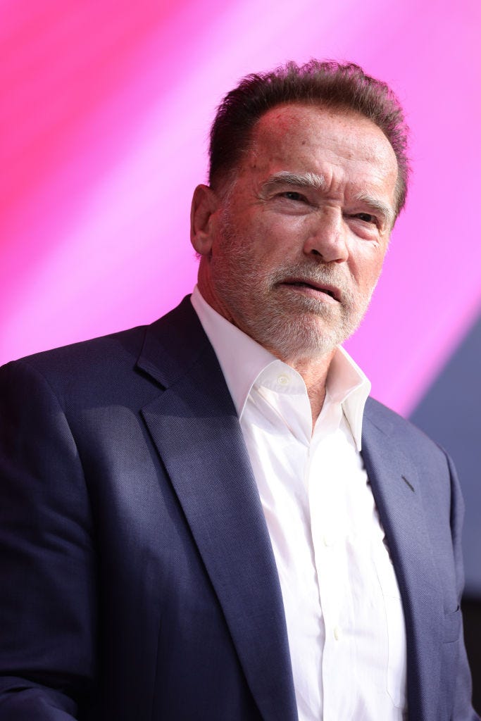 Arnold Schwarzenegger speaks in his keynote about digital sustainability during the Digital X event on September 07, 2021 in Cologne, Germany. 