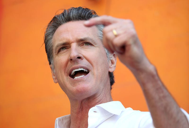 California Gov. Gavin Newsom speaks during a "Vote No" get out the vote tour campaign stop at Mission Language and Vocational School on September 07, 2021 in San Francisco, California.